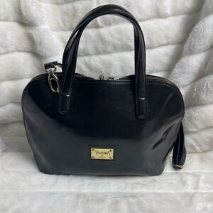Valentina Italia soft  sheen patent leather bowler bag ,gold tone accent…